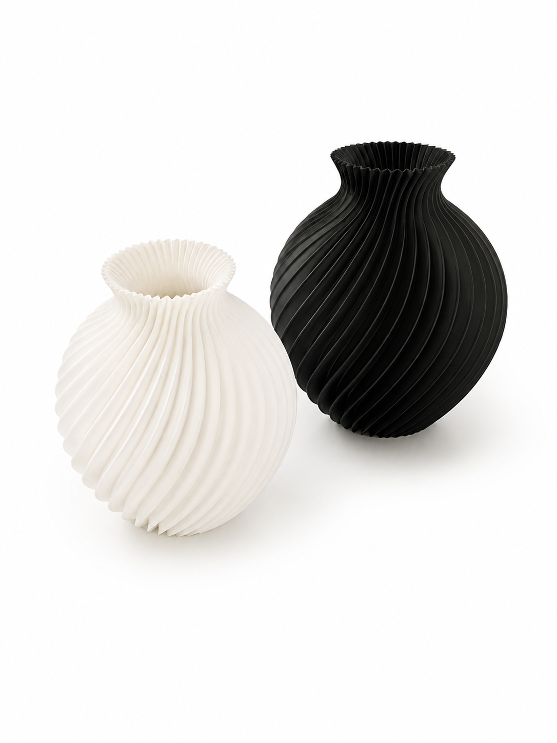 Modern Spiral Vase – Contemporary Home Decor Accent (Black or White)