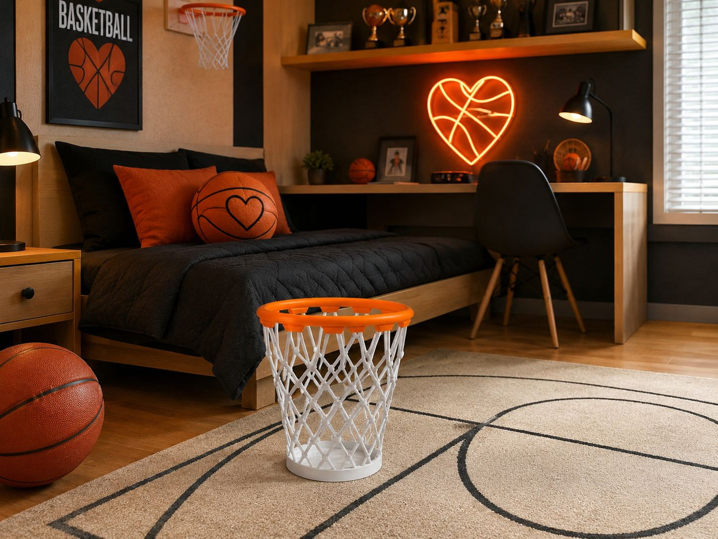Dunk Bin – Basketball Hoop Waste Basket