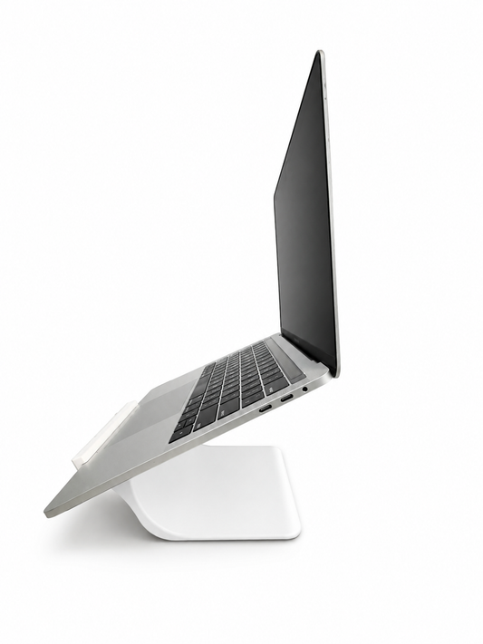 Laptop Stand for Desk – Ergonomic White MacBook Holder