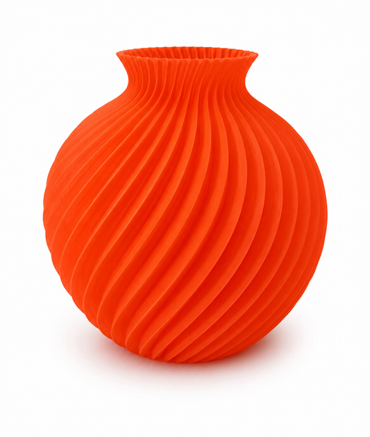 Orange Twisted Vase Contemporary Decorative Vase