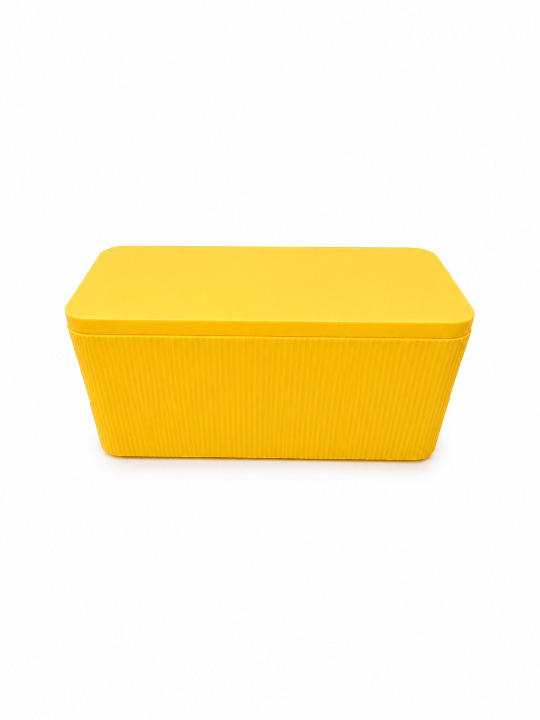 Modern Yellow Storage Box with Lid – Decorative Organizer Container for Office